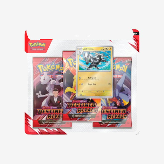 Pokemon TCG: Scarlet & Violet-Destined Rivals 3-Pack Blister Zebstrika