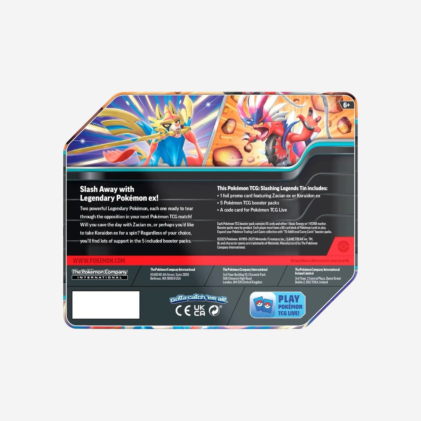 Pokemon TCG: Scarlet & Violet-Journey Together Slashing Legends Tin - Zacian ex