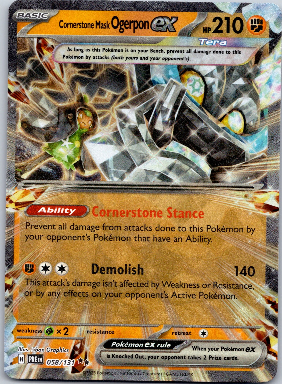 Cornerstone Mask Ogerpon ex 058/131 SV: Prismatic Evolutions (Yukihiro Tada)