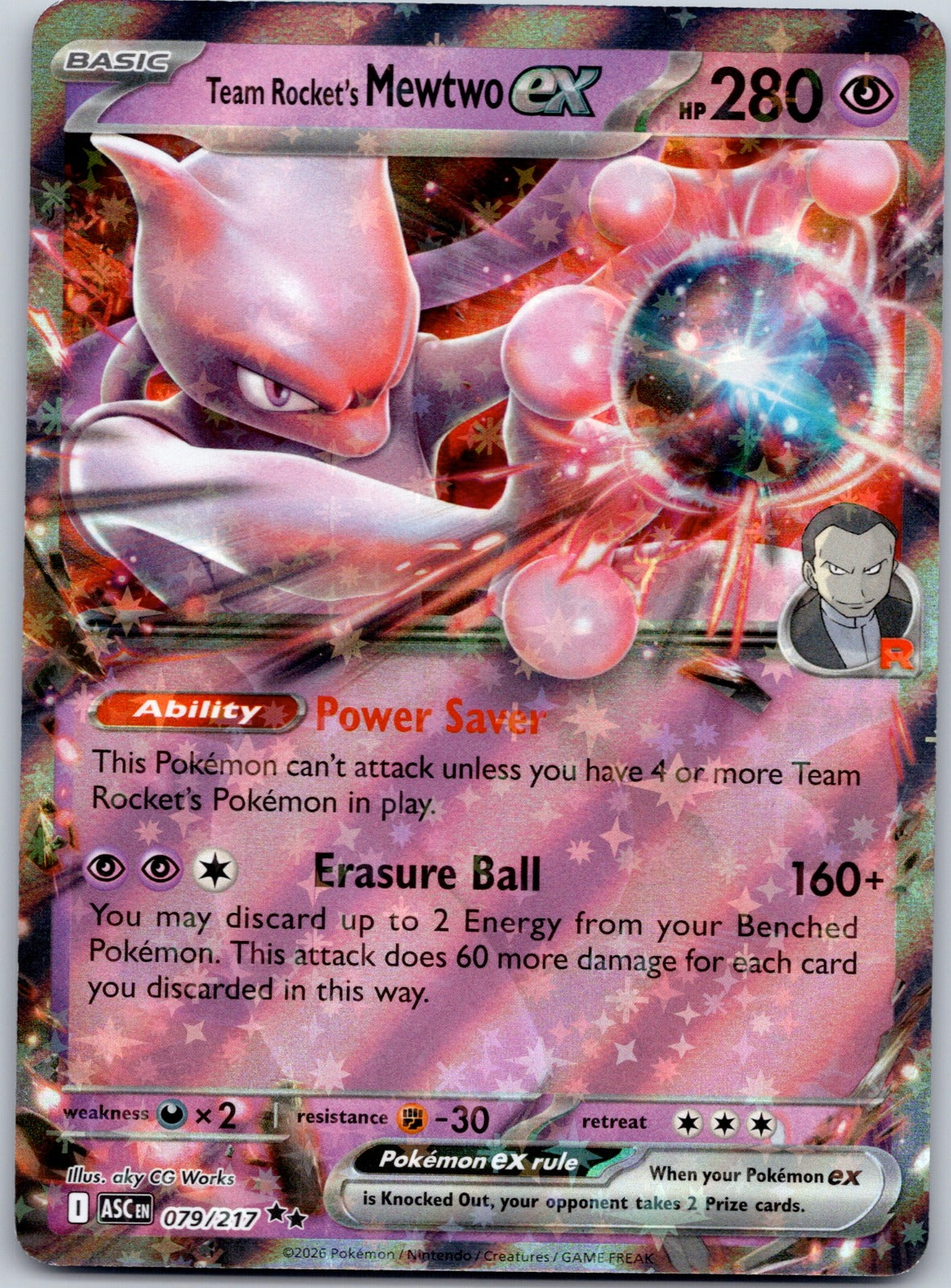 Team Rocket's Mewtwo ex 079/217 ME: Ascended Heroes (Mitsuhiro Arita)