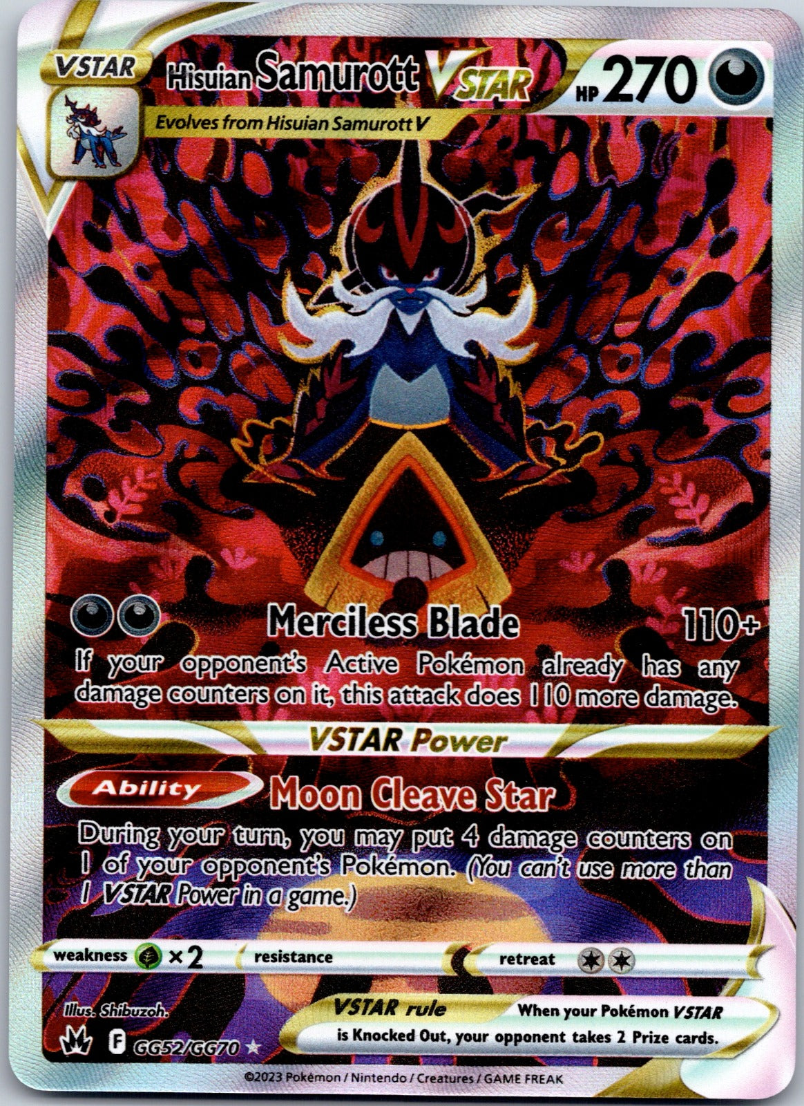 Hisuian Samurott VSTAR GG52/GG70 SWSH: Crown Zenith: Galarian Gallery (Shibuzoh.)