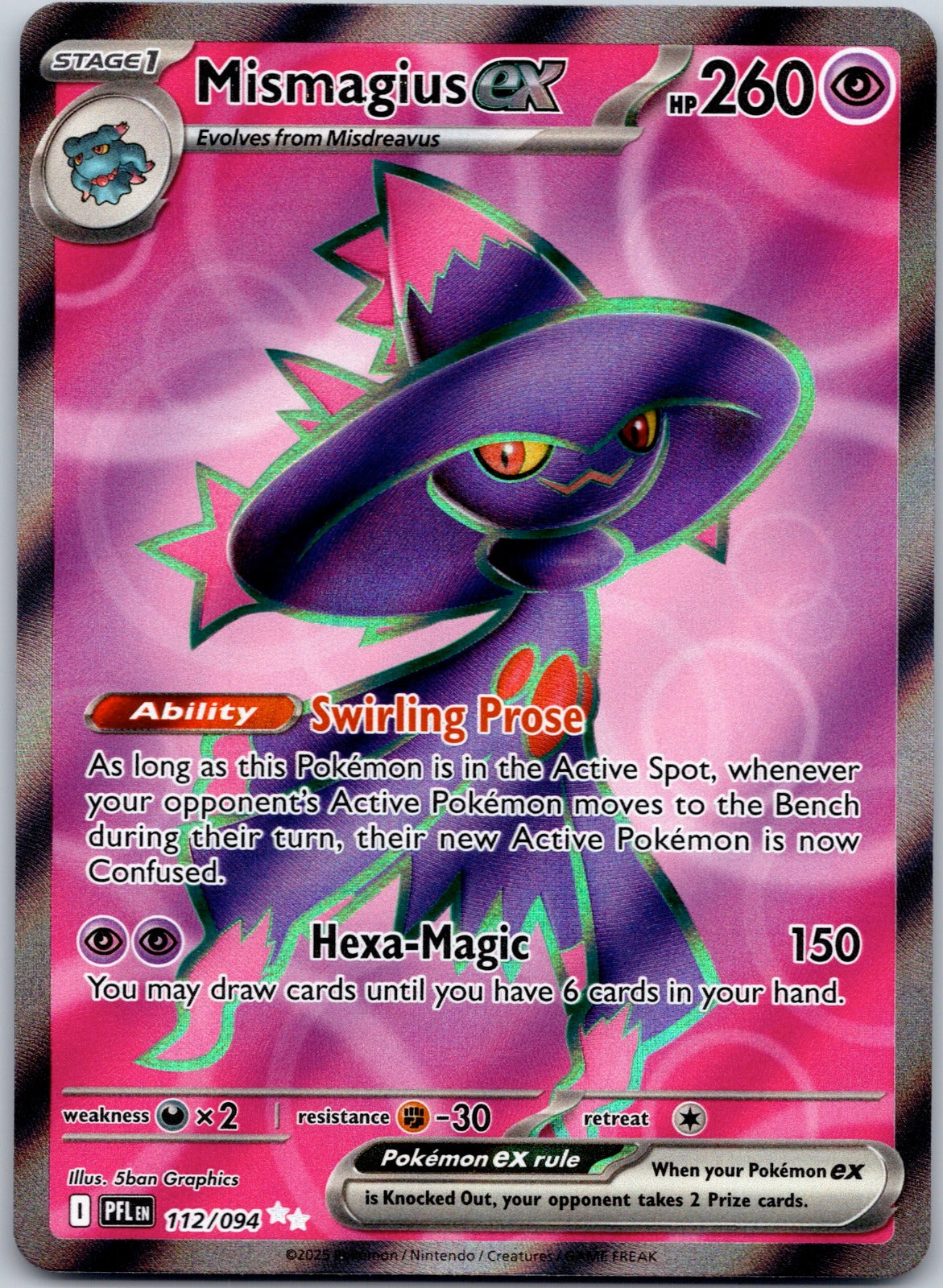 Mismagius ex 112/094 ME02: Phantasmal Flames (5ban Graphics)
