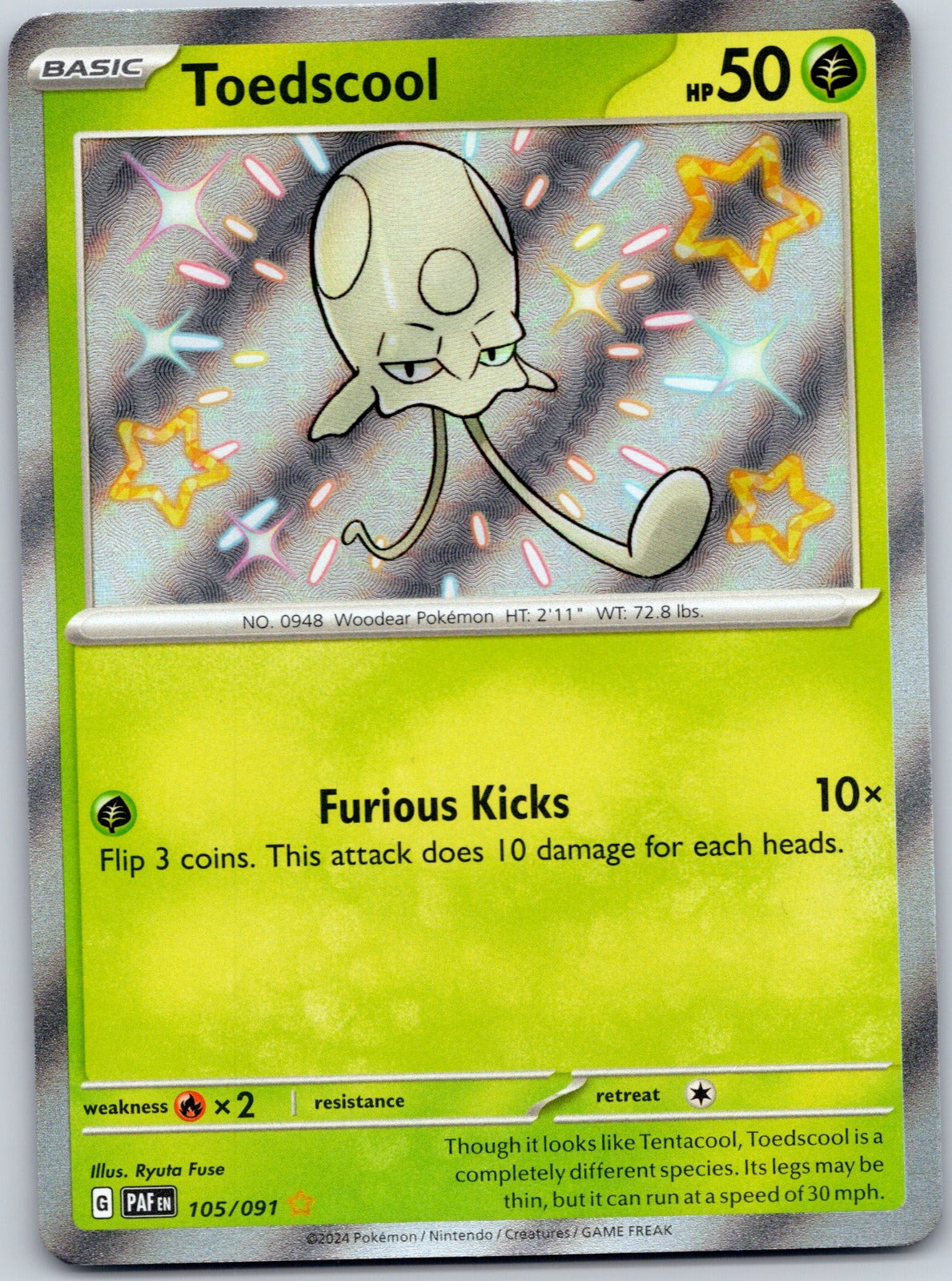 Toedscool 105/091 SV: Paldean Fates (Ryuta Fuse)