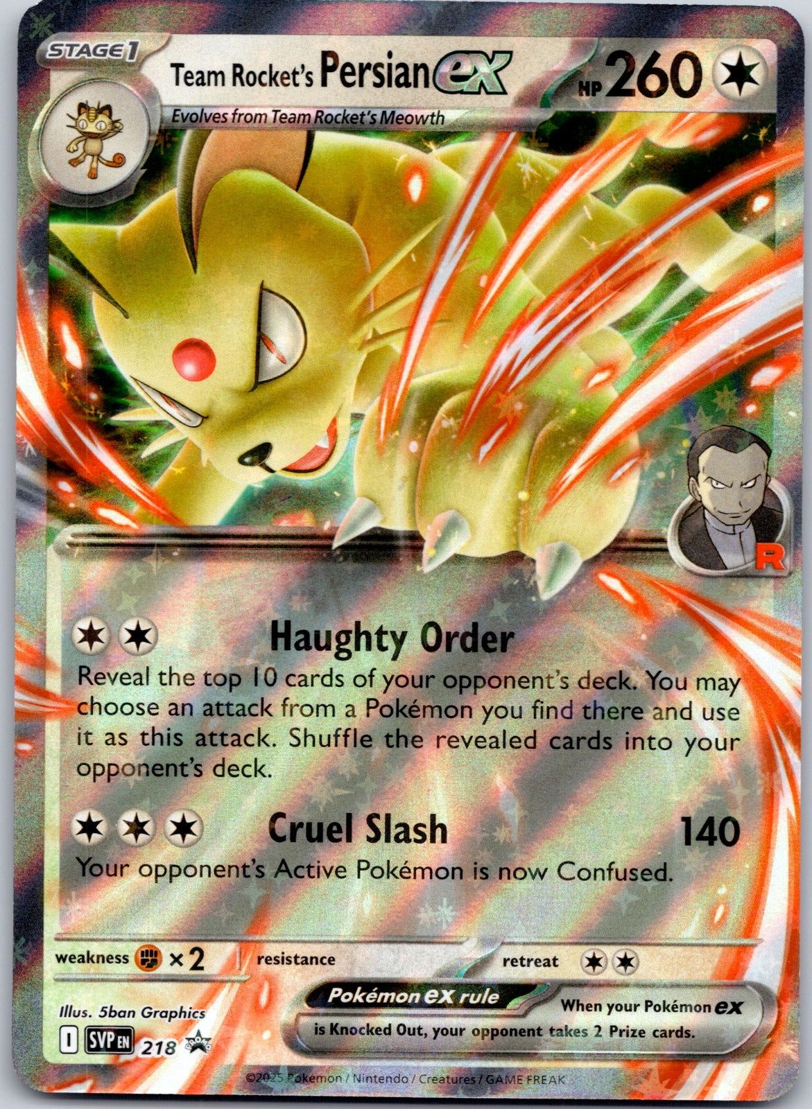 Team Rocket's Persian ex 218 SV: Scarlet & Violet Promo Cards (Takeshi Nakamura)