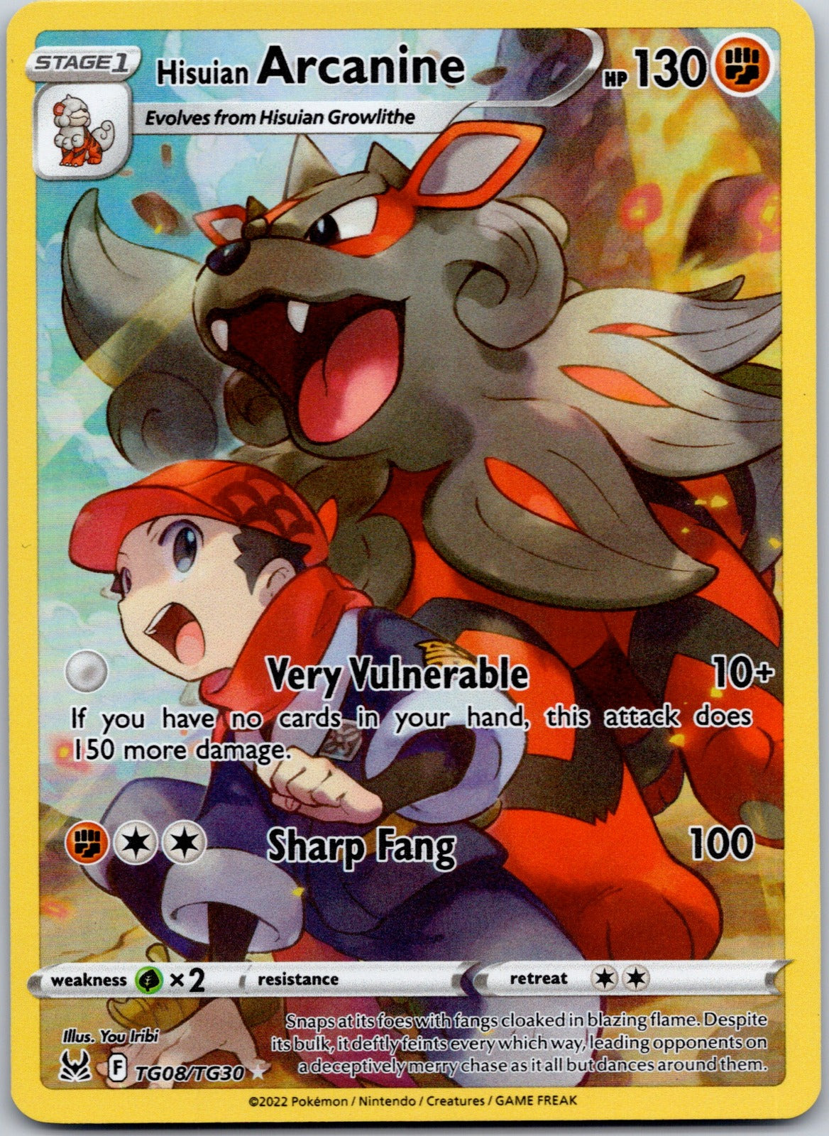 Hisuian Arcanine TG08/TG30 SWSH11: Lost Origin Trainer Gallery (You Iribi)