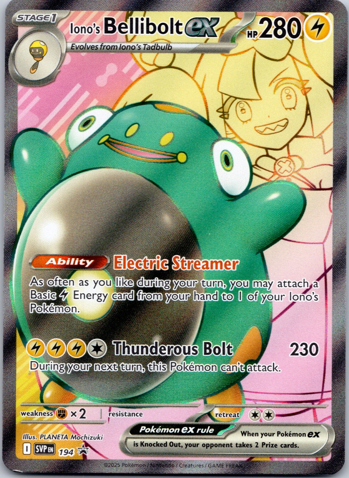 Iono's Bellibolt ex 194 SV: Scarlet & Violet Promo Cards (PLANETA Mochizuki)