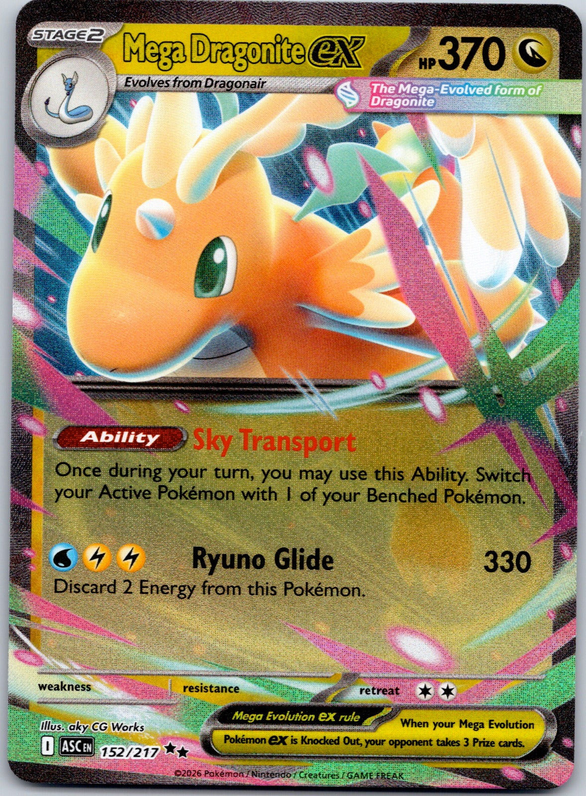 Mega Dragonite ex 152/217 ME: Ascended Heroes (aky CG Works)