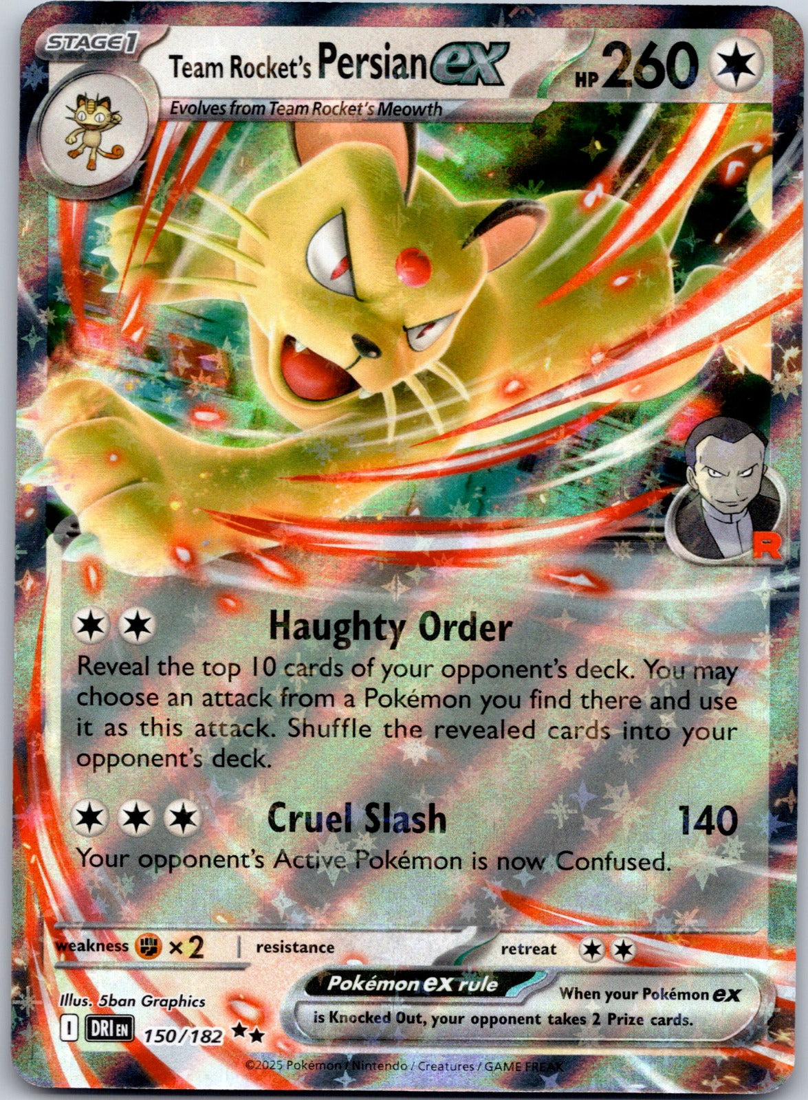 Team Rocket's Persian ex 150/182 SV10: Destined Rivals (Takeshi Nakamura)