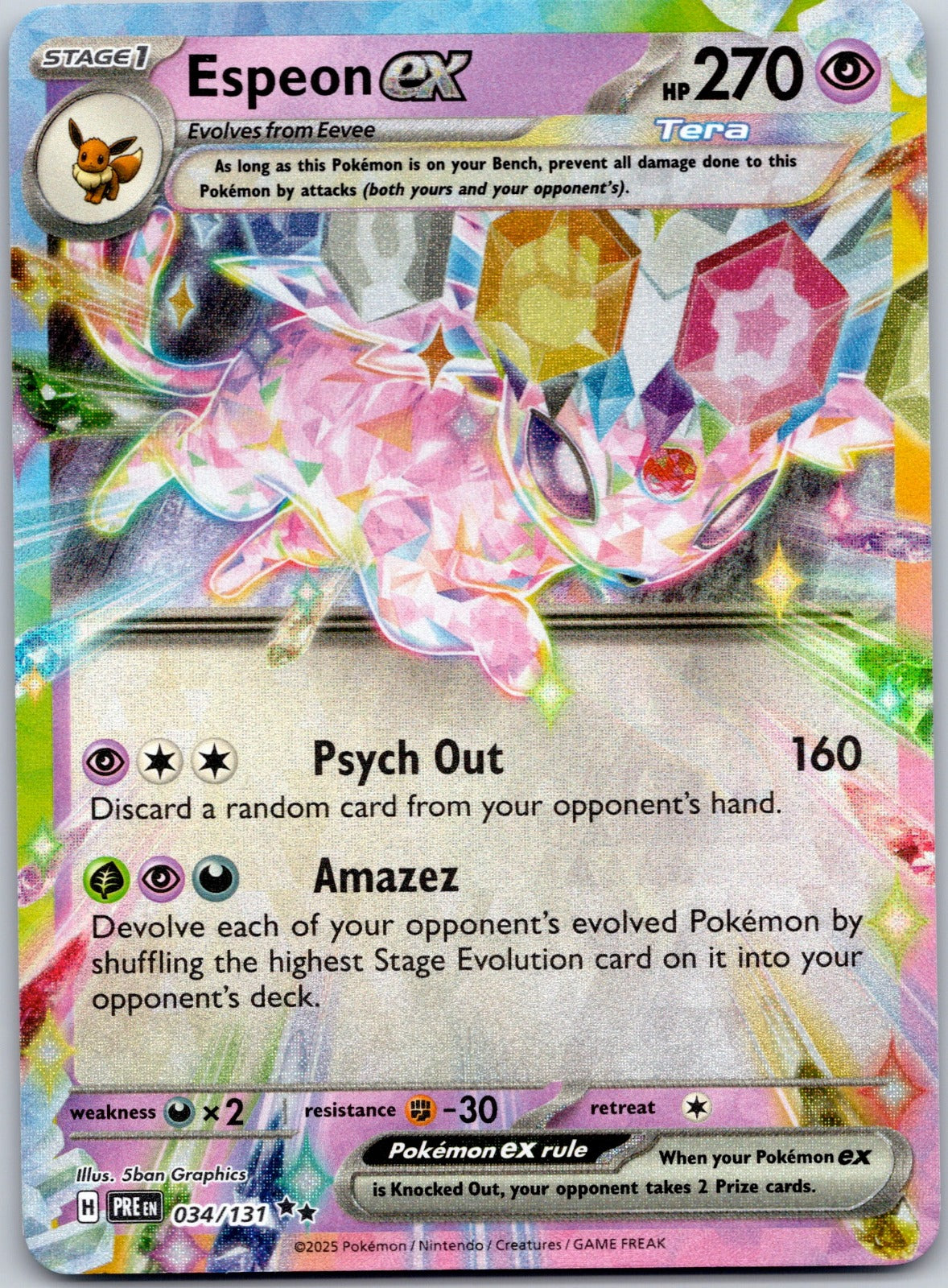 Espeon ex 034/131 SV: Prismatic Evolutions (5ban Graphics)