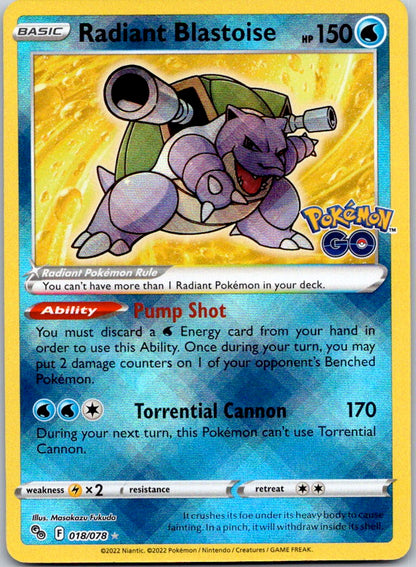 Radiant Blastoise 018/078 Pokemon GO (Masakazu Fukuda)