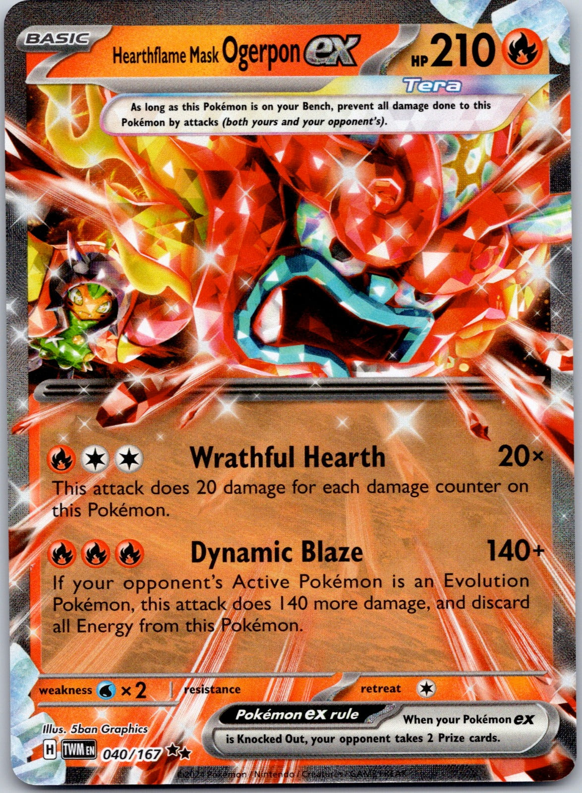 Hearthflame Mask Ogerpon ex 040/167 SV06: Twilight Masquerade (5ban Graphics)