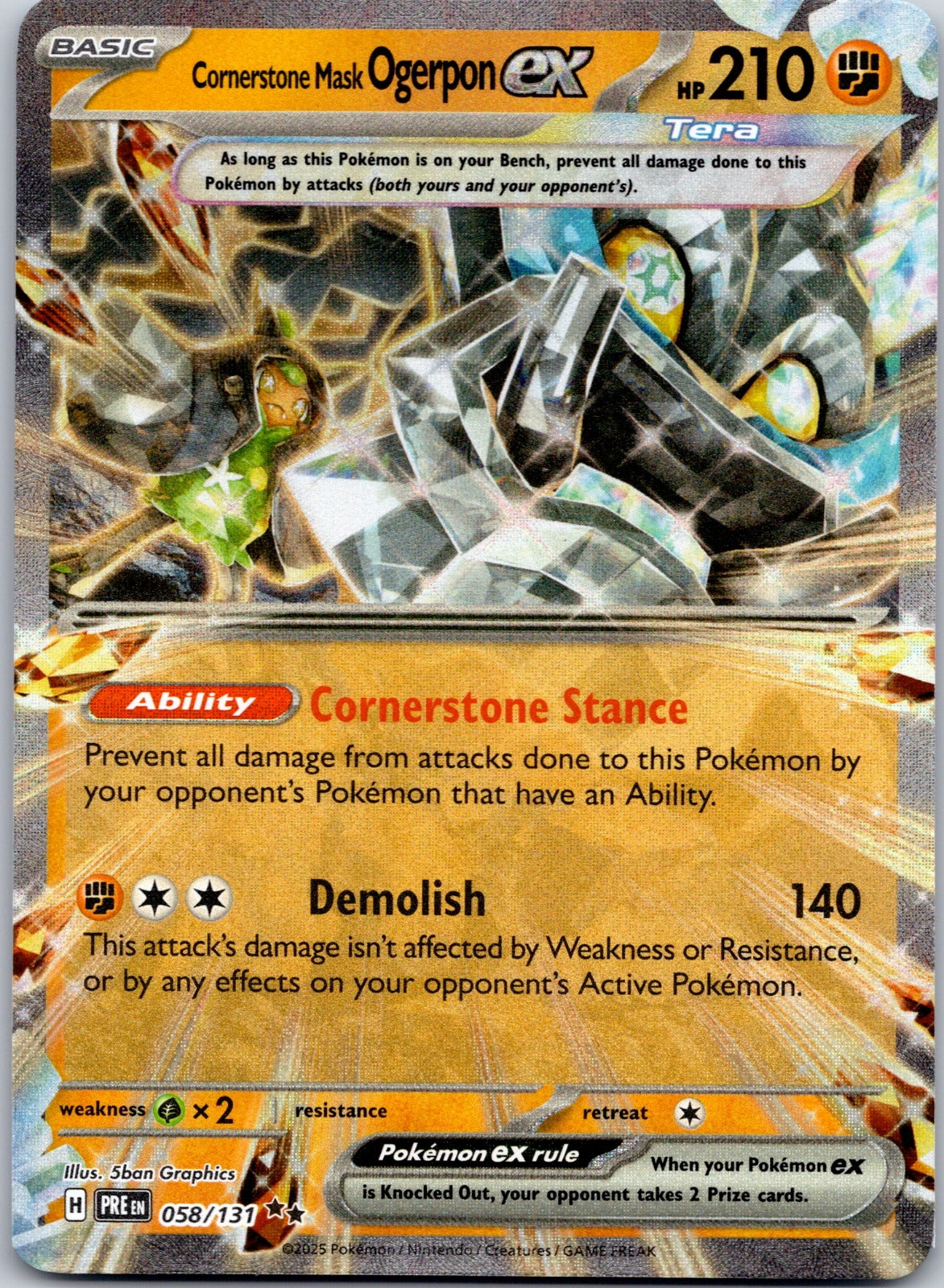 Cornerstone Mask Ogerpon ex 058/131 SV: Prismatic Evolutions (Yukihiro Tada)