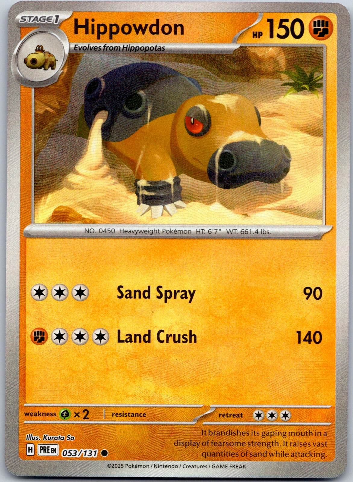 Hippowdon (Master Ball Pattern) 053/131 SV: Prismatic Evolutions (Kurata So)