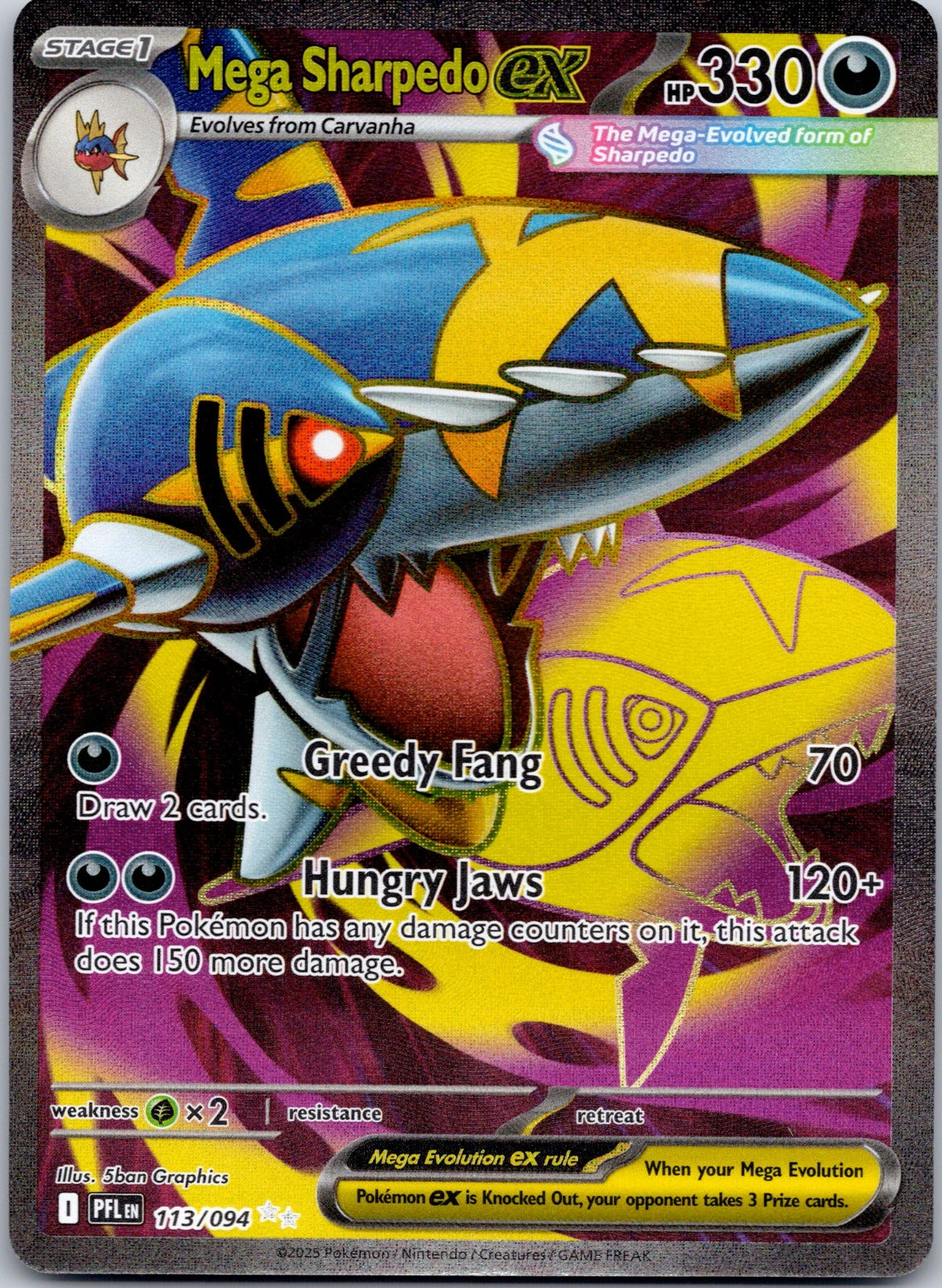 Mega Sharpedo ex 113/094 ME02: Phantasmal Flames (5ban Graphics)