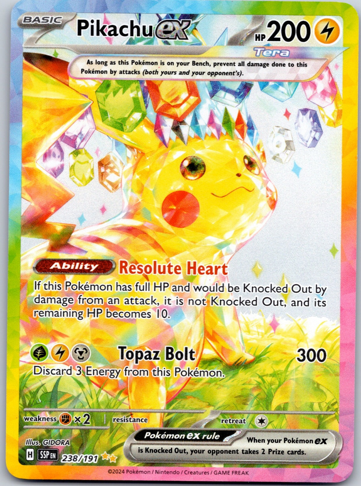 Pikachu ex 238/191 SV08: Surging Sparks (GIDORA)