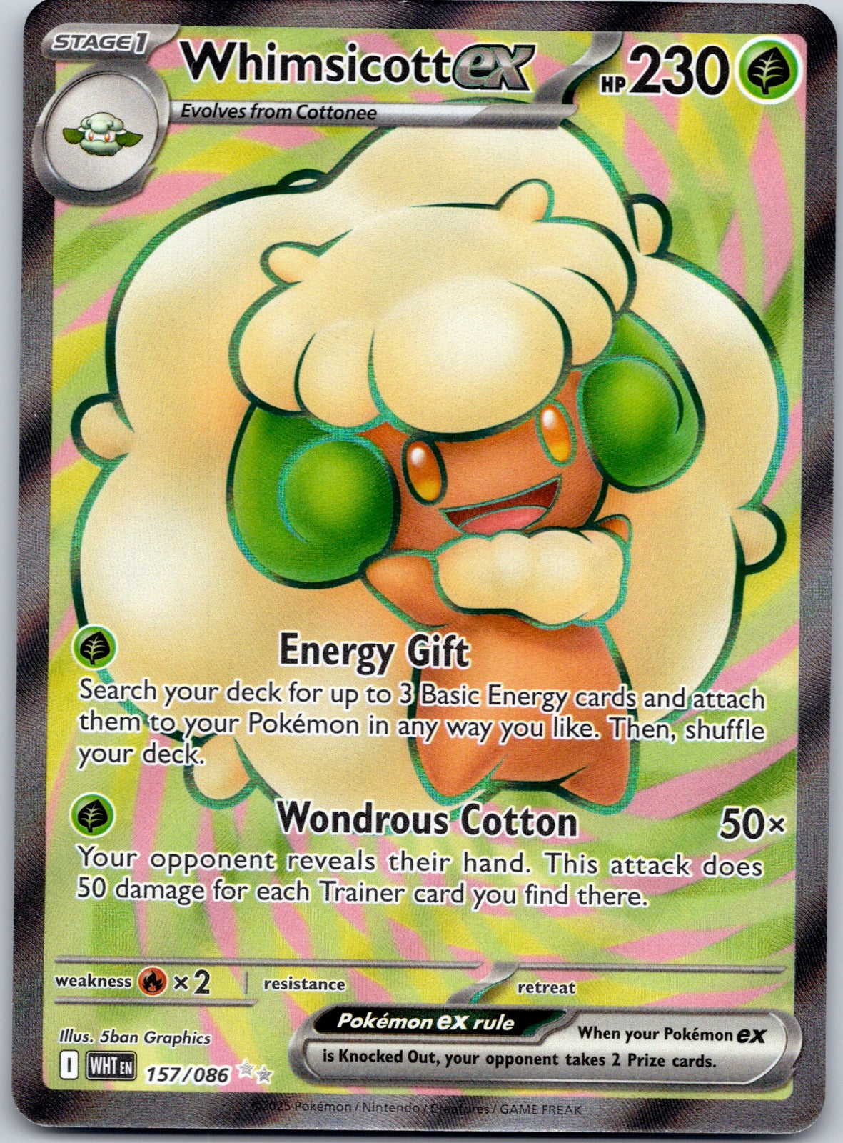 Whimsicott ex 157/086 SV: White Flare (5ban Graphics)