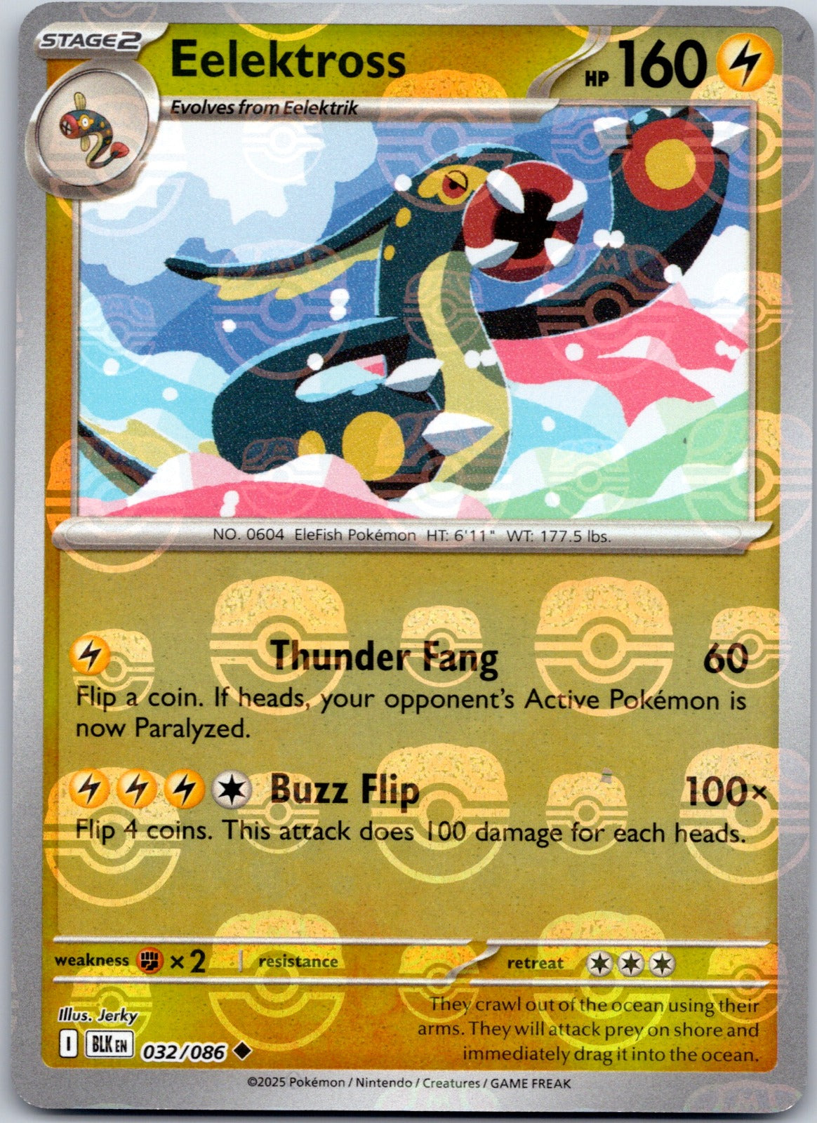 Eelektross (Master Ball Pattern) 032/086 SV: Black Bolt (Jerky)
