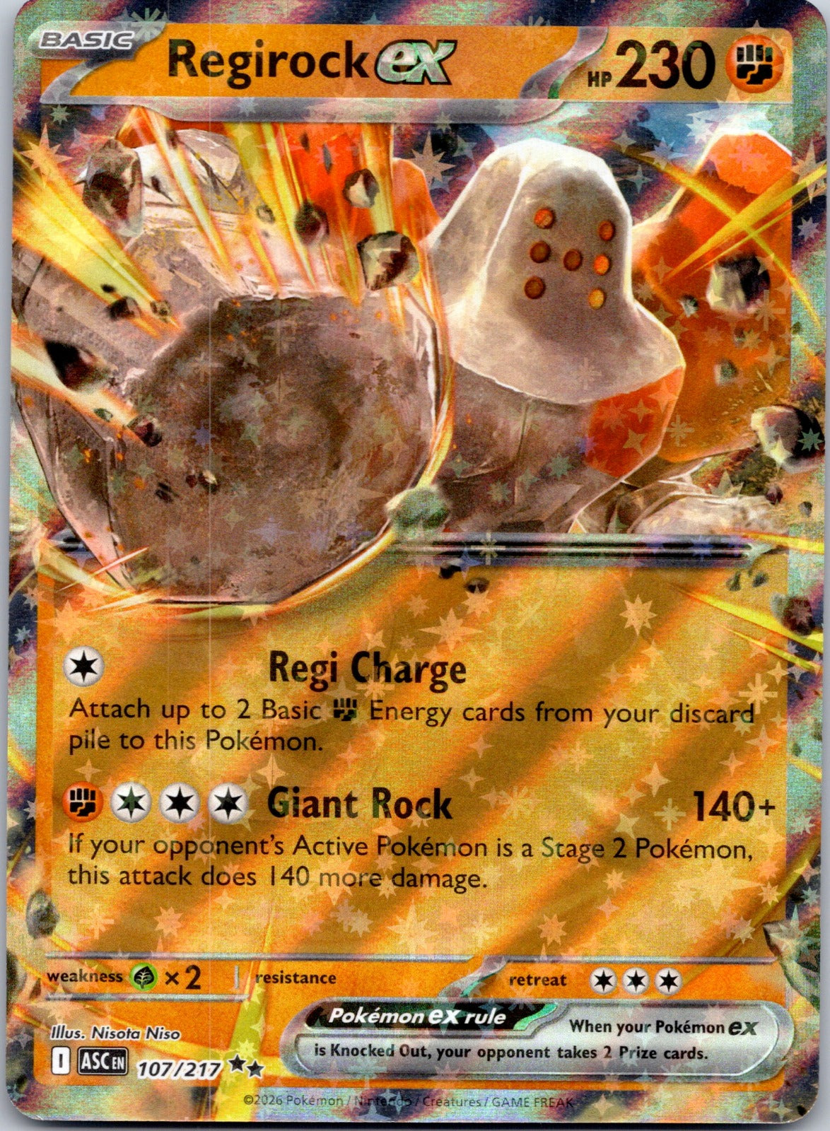 Regirock ex 107/217 ME: Ascended Heroes (Nisota Niso)