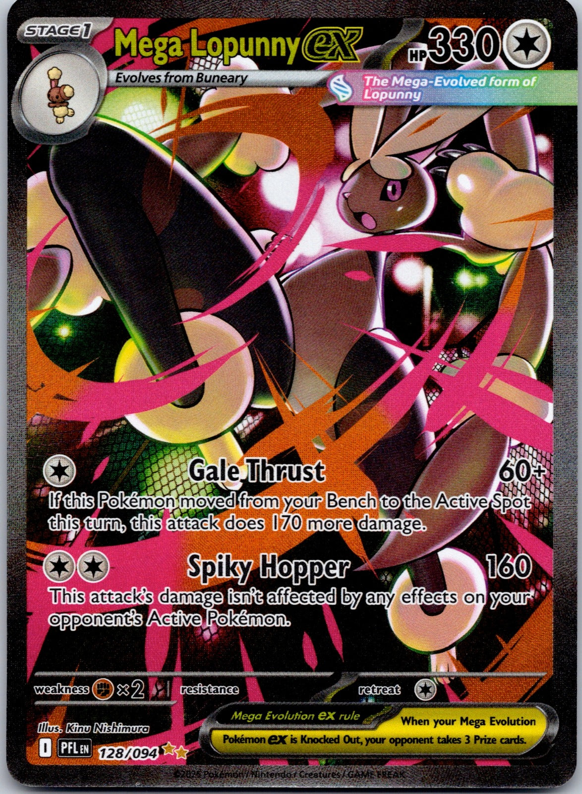 Mega Lopunny ex - 128/094 ME02: Phantasmal Flames (Kinu Nishimura)