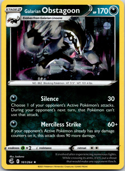 Galarian Obstagoon 161/264 SWSH08: Fusion Strike (kodama)