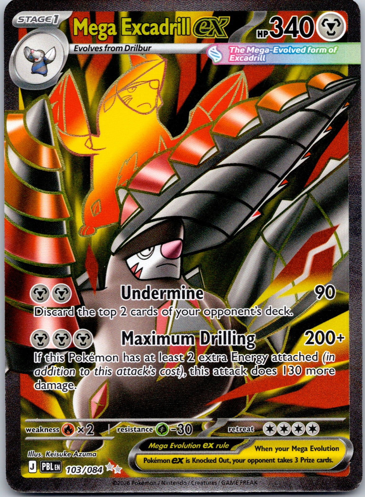 Mega Excadrill ex 103/084 ME05: Pitch Black (Keisuke Azuma)