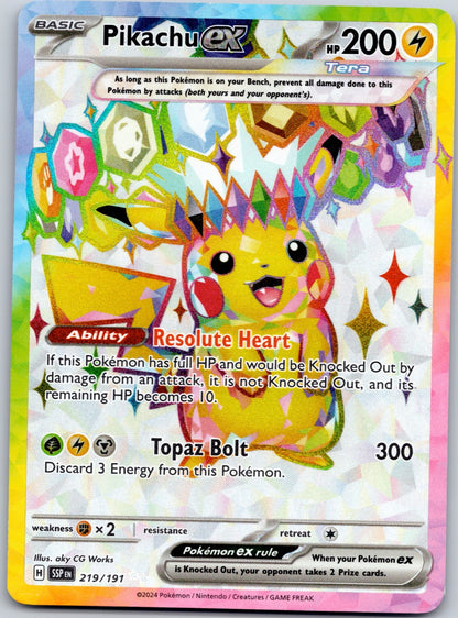 Pikachu ex 219/191 SV08: Surging Sparks (aky CG Works)