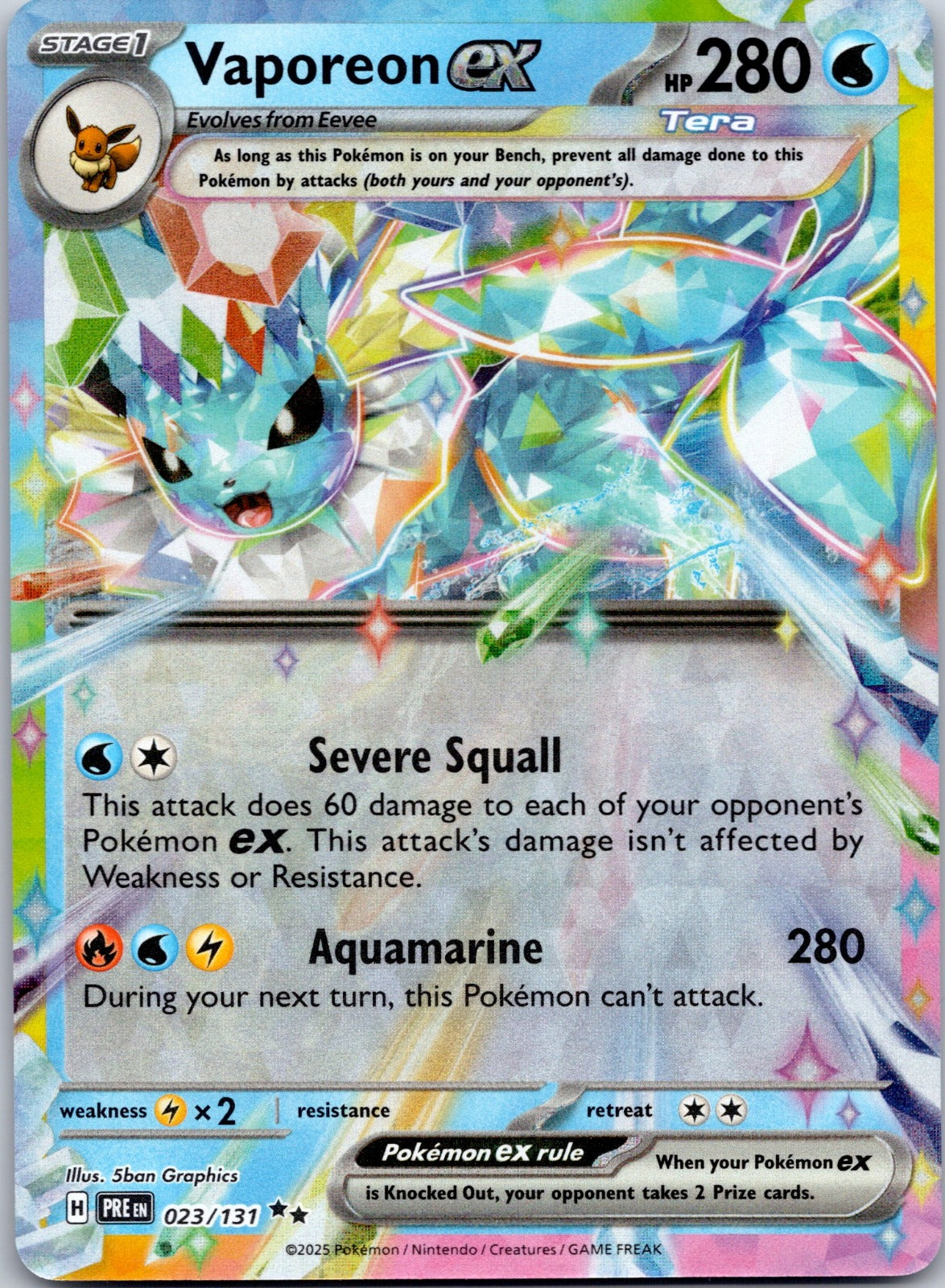 Vaporeon ex 023/131 SV: Prismatic Evolutions (5ban Graphics)